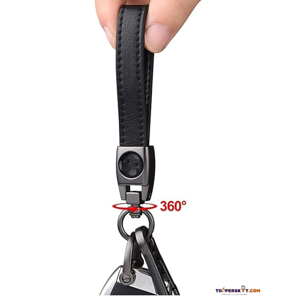 Yamaha Keychain - Black Leather Hook Keychain (Pack of 1)