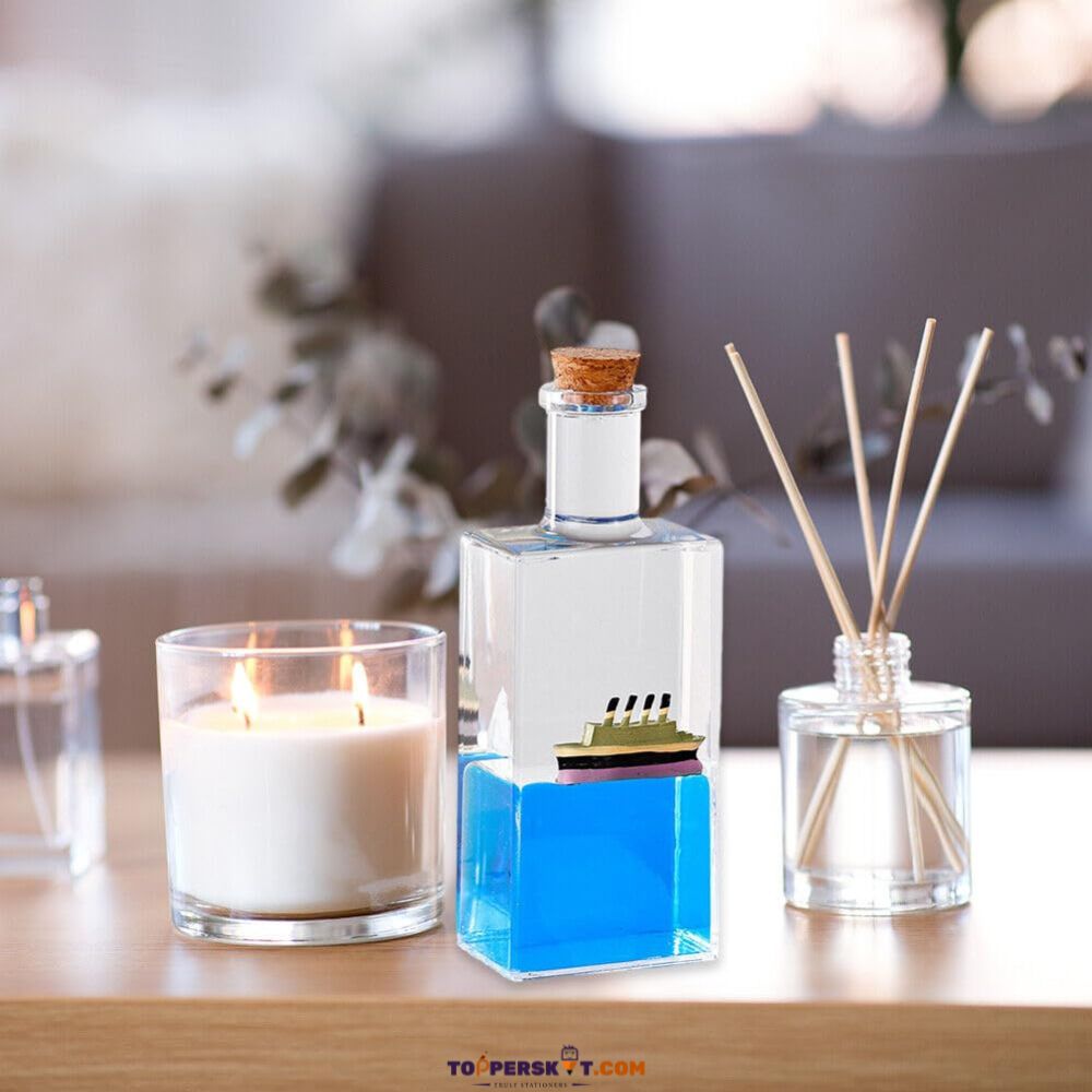 Large Creative Fluid Liquid Drifting Wine Bottle Paper Weight (Pack of 1)