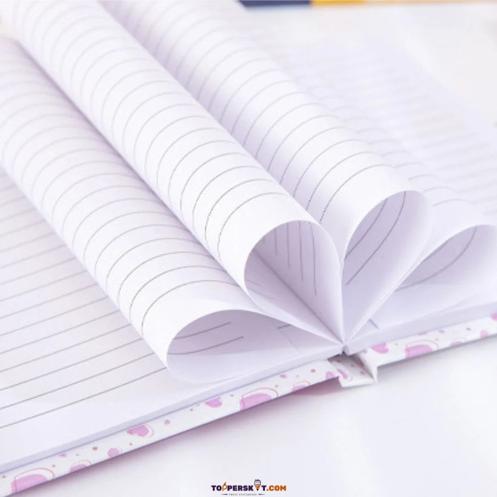 Cartoon Printed Diary with Lock & Key With 6 Refills Pen Set– A6 Size, 60 Pages(Pack of 1)