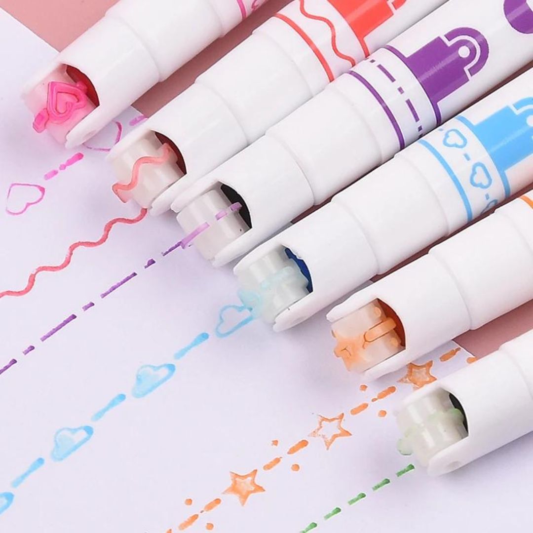 Creative Curve Highlighter Pen Set ( Pack of 6 )
