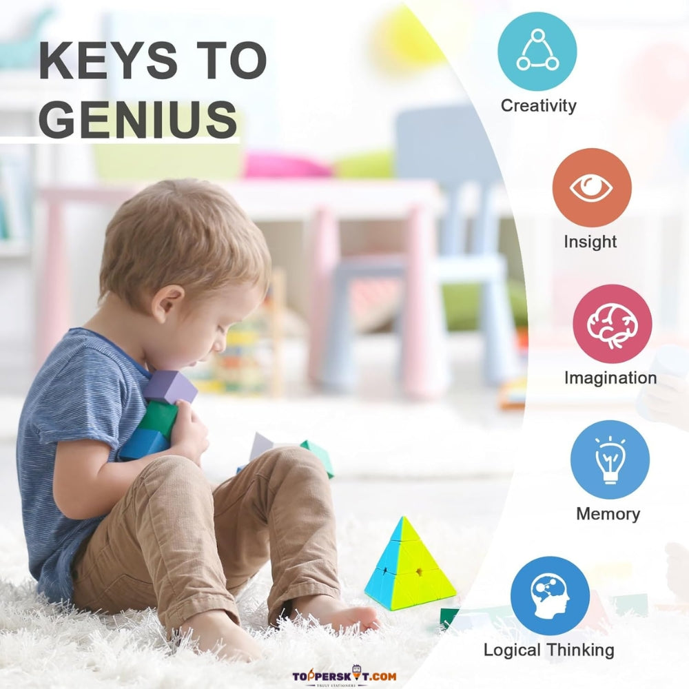 Jiehui Cube Triangular - Brain Challenge Puzzle - 6+ Ages (Pack of 1)