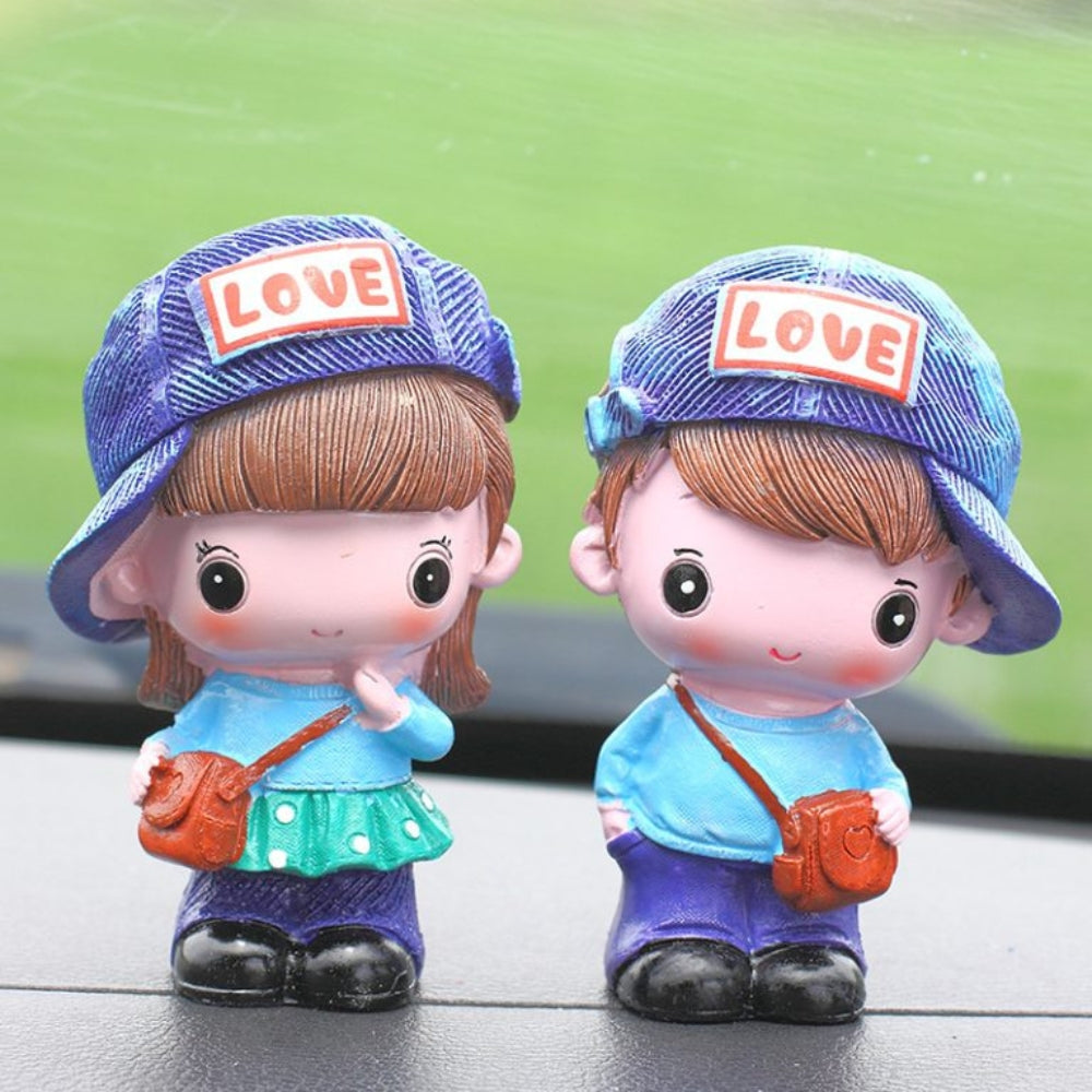 Mini Cute Couple Doll Ornaments for Home Decoration (Pack of 2)