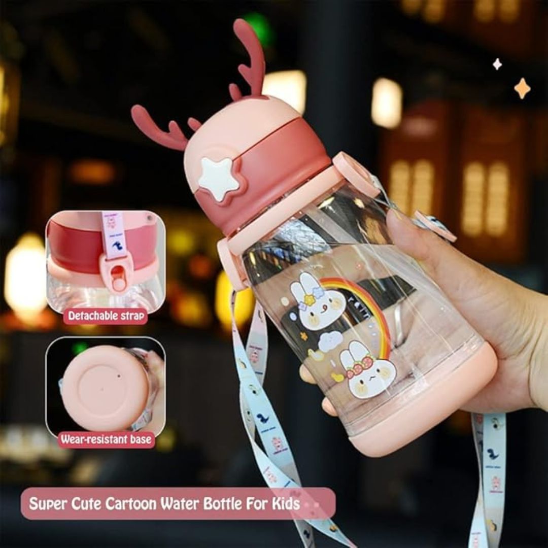 Transparent Sipper Deer Water Bottle (Pack of 1)