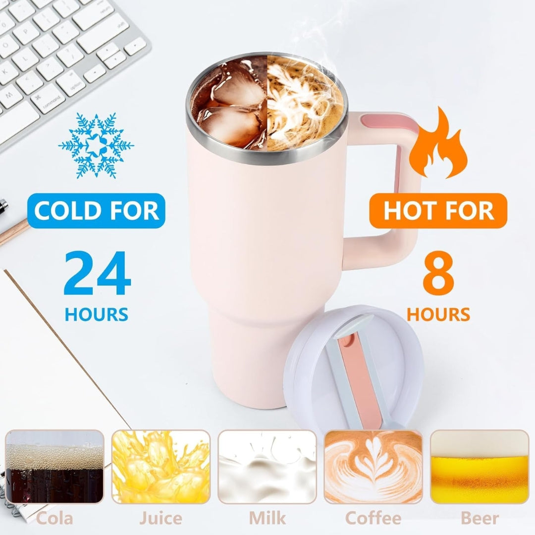 Stainless Steel Tumbler with Handle & Straw - 1200ml Water Bottle (Pack of 1)