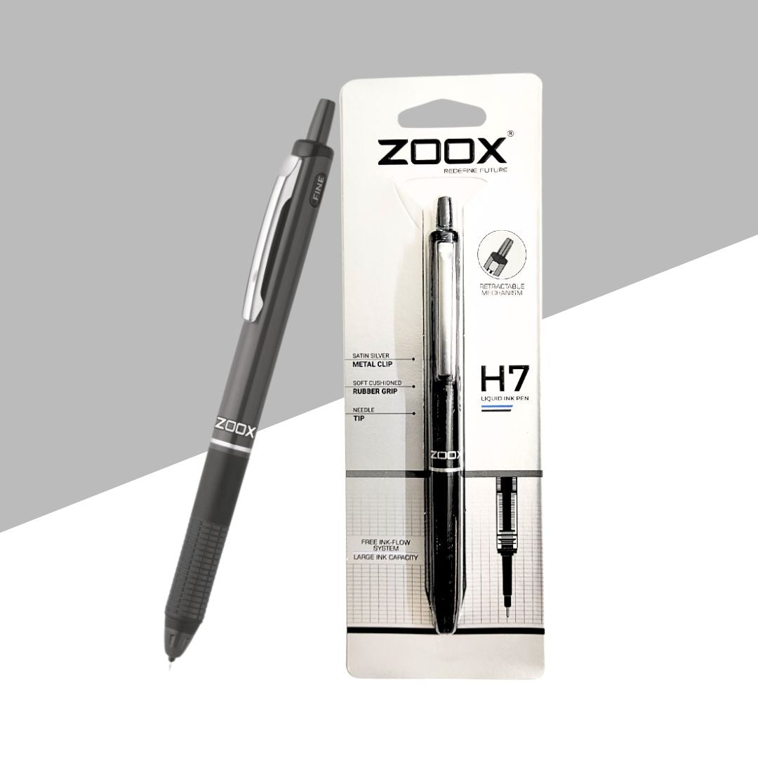 Zoox H7 Liquid Ink Pen - Black (Pack of 1)