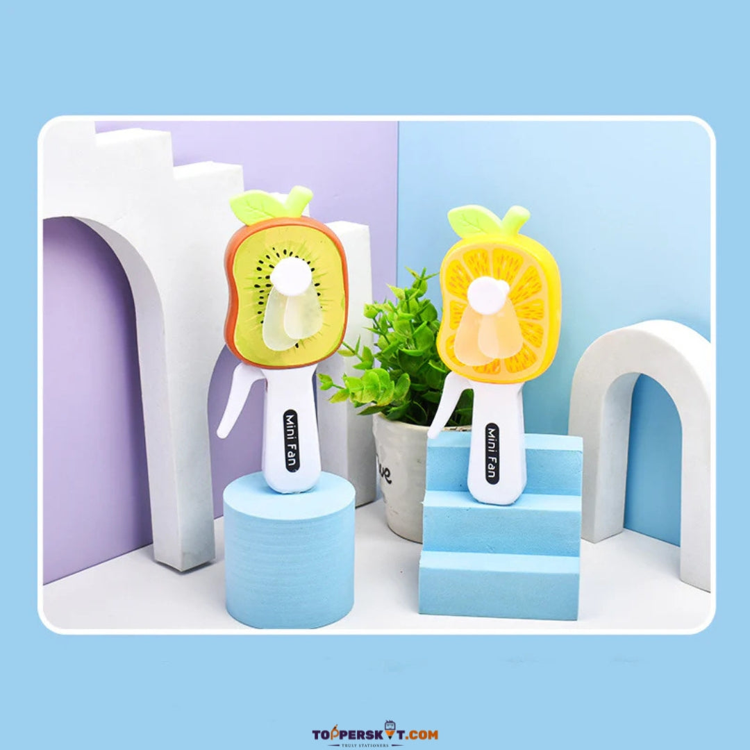 Cute Fruit Shape Mini Hand Fan for Kids – Summer Cooling Toy (Pack of 1)