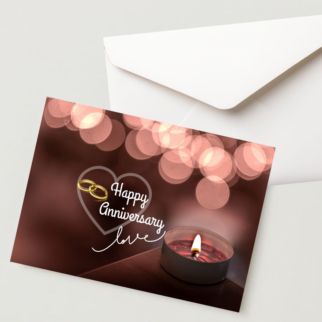 Premium Anniversary Greeting Card with Envelope 300 GSM Cold-Pressed Paper (Pack of 1)