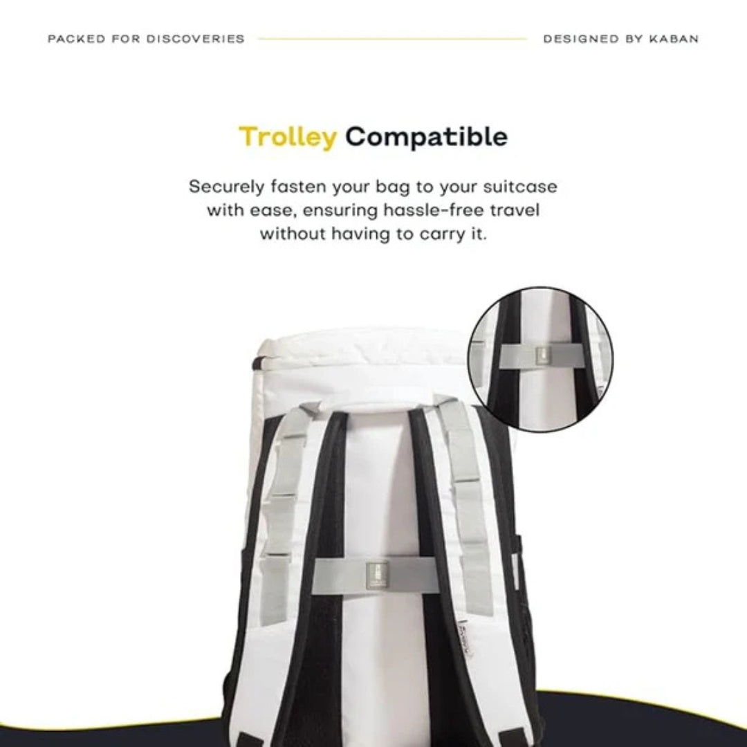 Kaban White Glacier Backpack – 25L Durable & Stylish Travel Companion (Pack of 1)