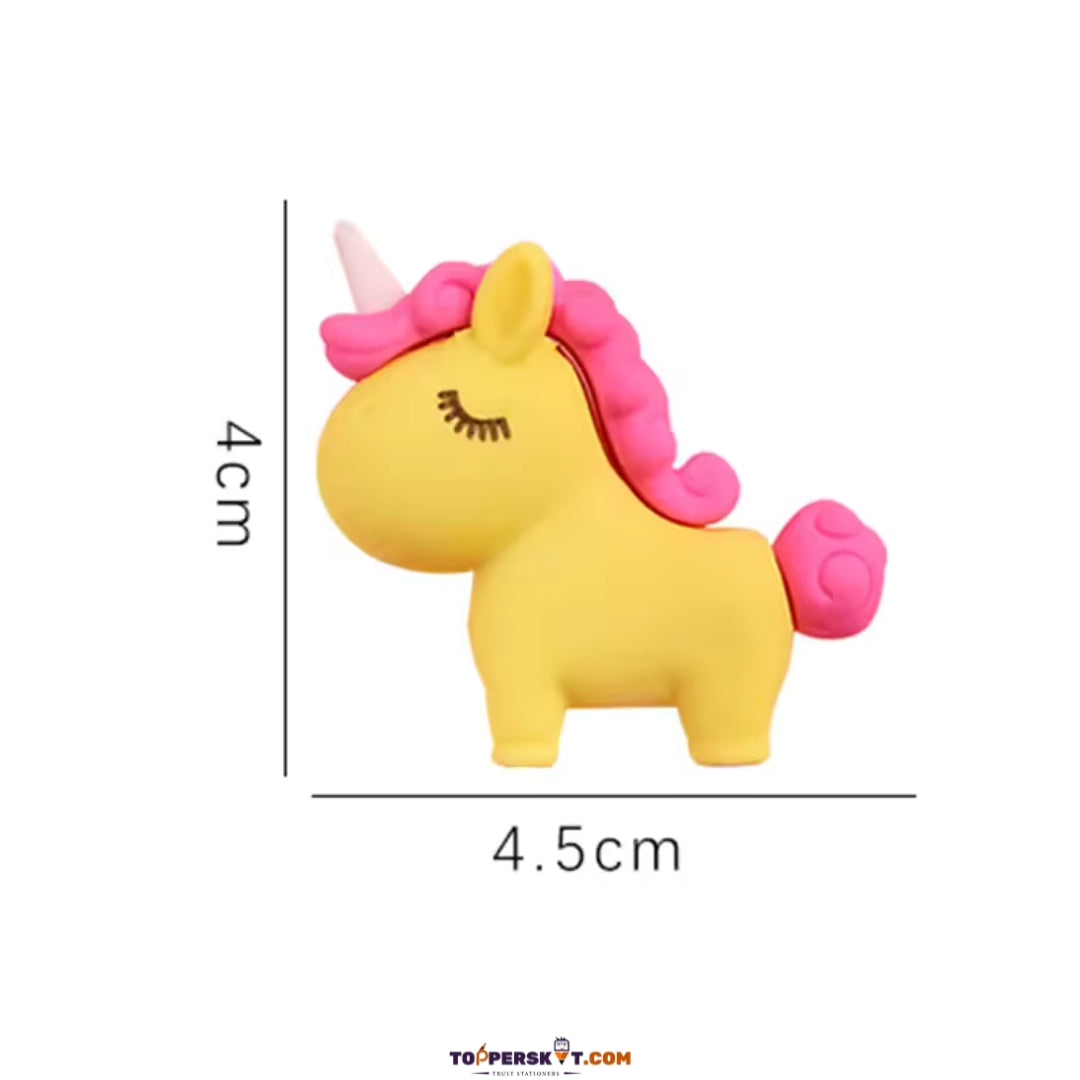 Cute 3D Unicorn Design Mini Eraser for Kids – Fun & Creative Stationery Item (Pack of 1)