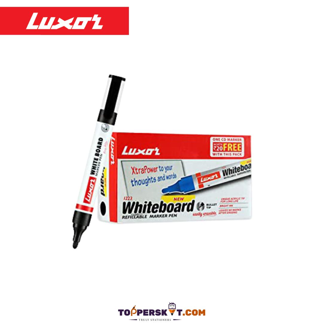 Luxor Whiteboard Marker-Black : Effortless Writing, Easy Erasability ( Pack of 1 ) - Topperskit LLP