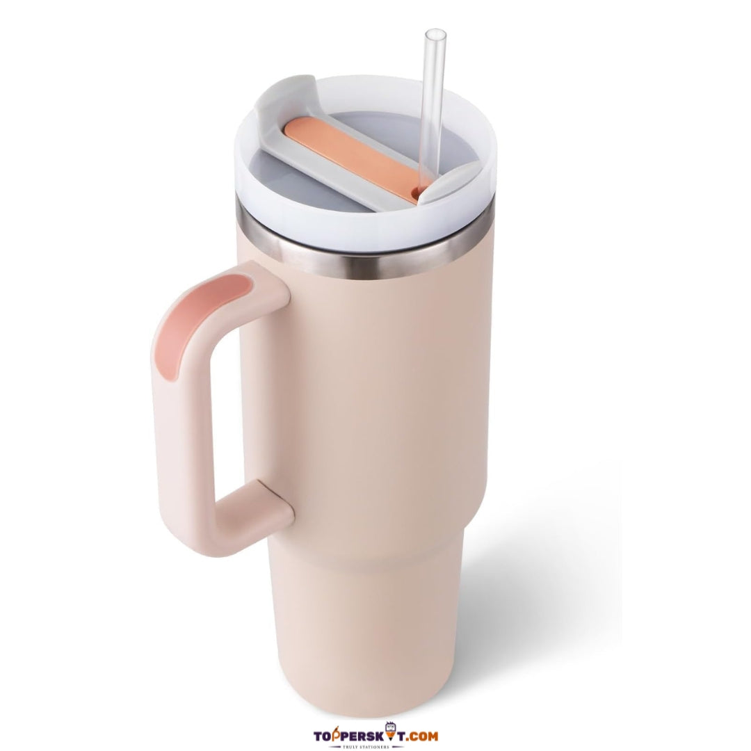 Stainless Steel Tumbler with Handle & Straw - 1200ml Water Bottle (Pack of 1)