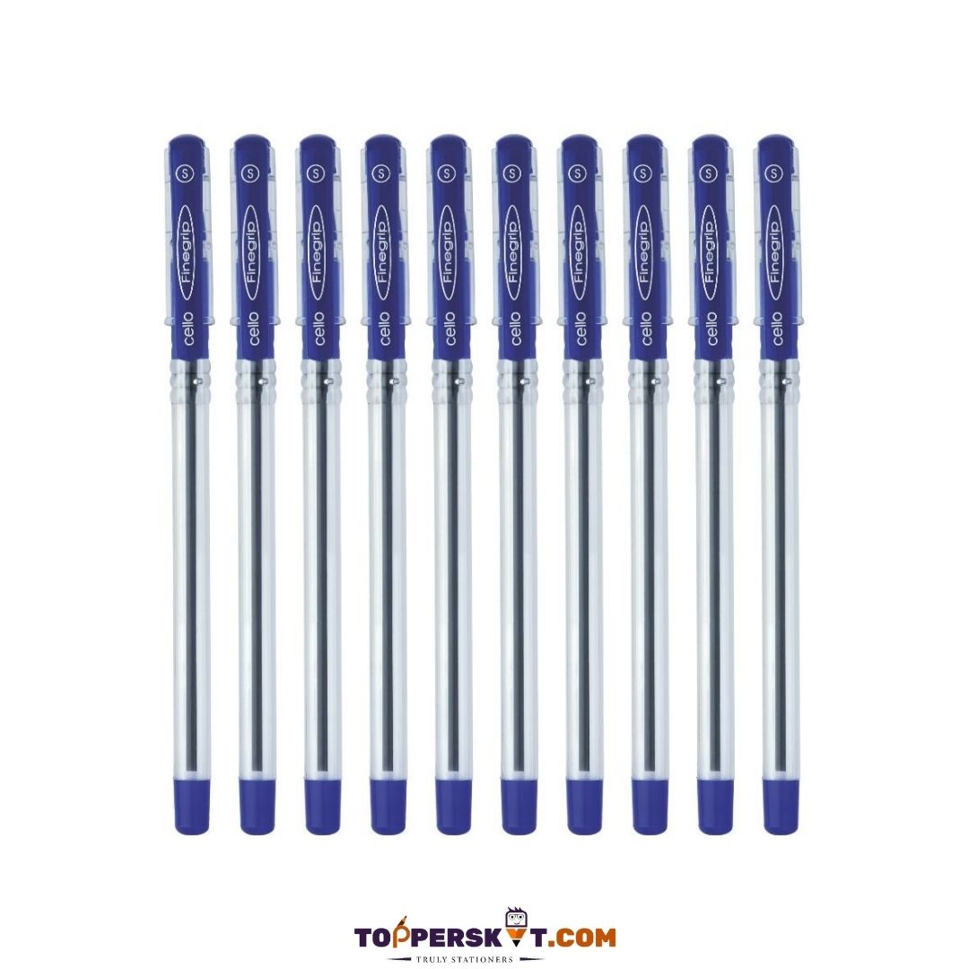 Cello Finegrip Ball Pen – Blue : Effortless Writing, Ultimate Comfort ( Pack of 5 ) - Topperskit LLP