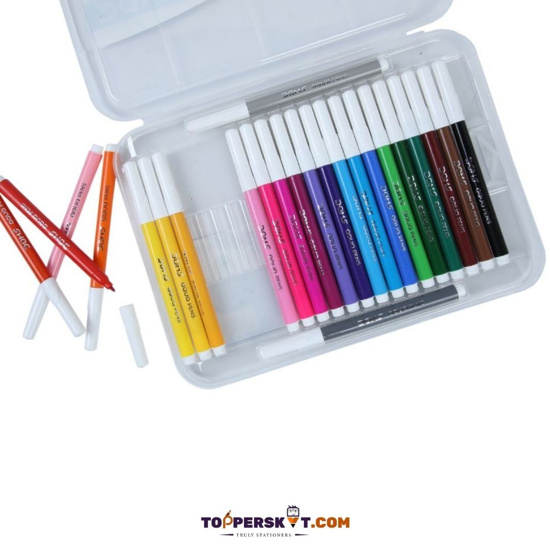 DOMS Aqua Watercolor Soft Tip Sketch Pens: Vibrant Shades for Creative Expression ( Pack Of 24 ) - Topperskit LLP