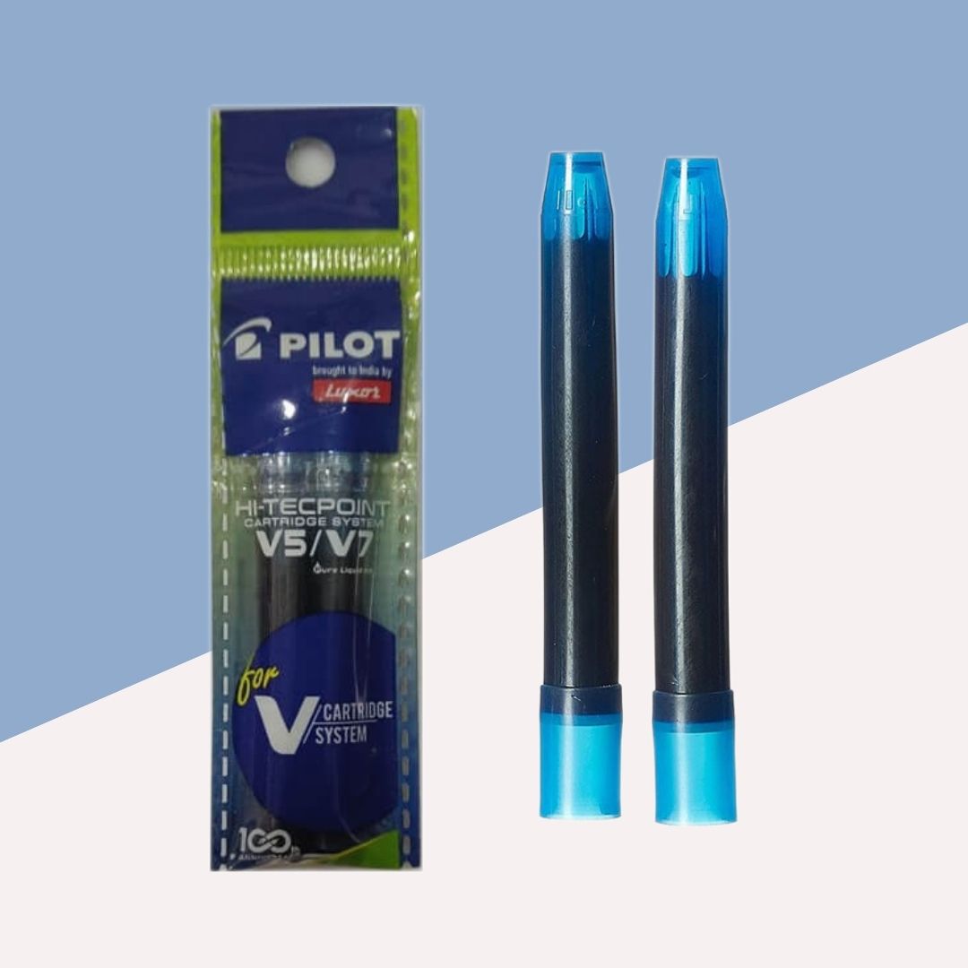 Pilot V5/V7 Ink Cartridge – Blue : Elevate Your Writing with Precision and Elegance in Every Stroke ( Pack of 2 )