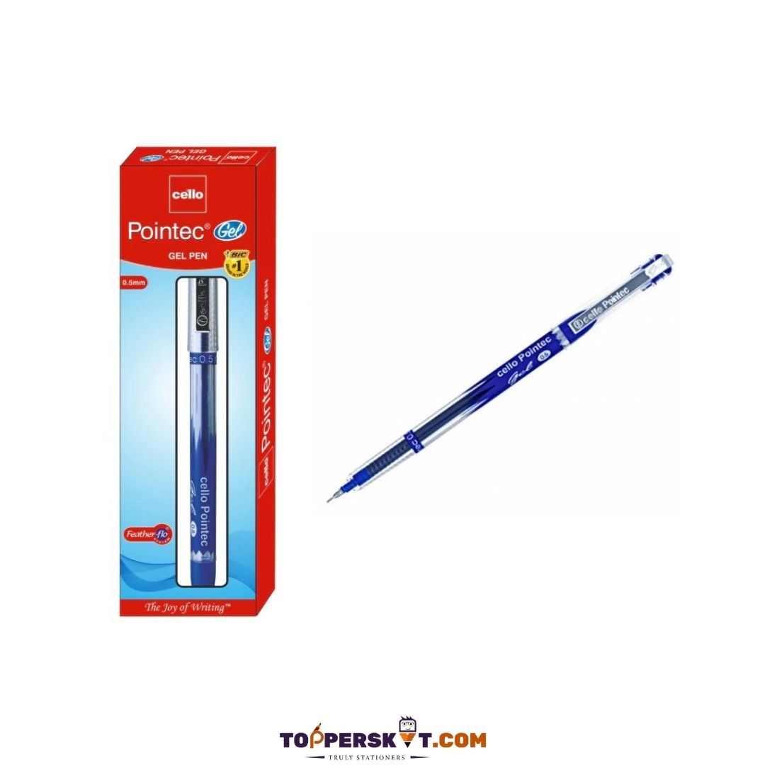 Cello Pointec Gel Pen – Blue: Precision Writing Perfected with German Ink ( Pack of 1 ) - Topperskit LLP