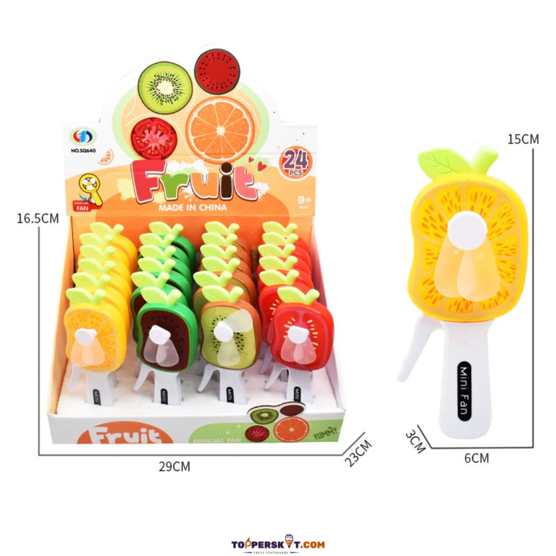 Cute Fruit Shape Mini Hand Fan for Kids – Summer Cooling Toy (Pack of 1)