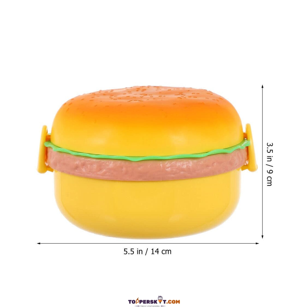 Cute Burger Design Lunch Box for Students – Compact & Portable (Pack of 1)