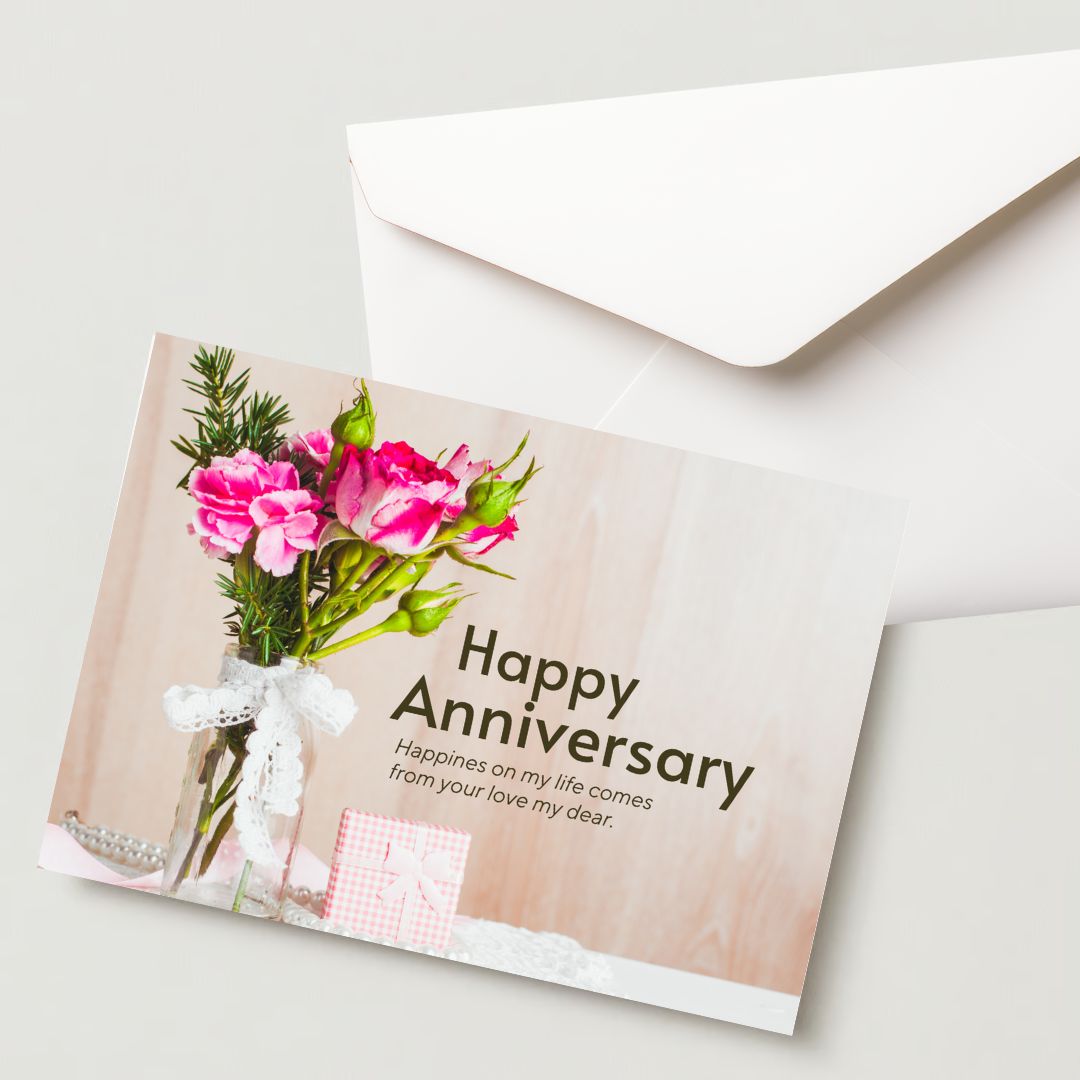Premium Anniversary Greeting Card with Envelope 300 GSM Cold-Pressed Paper (Pack of 1)