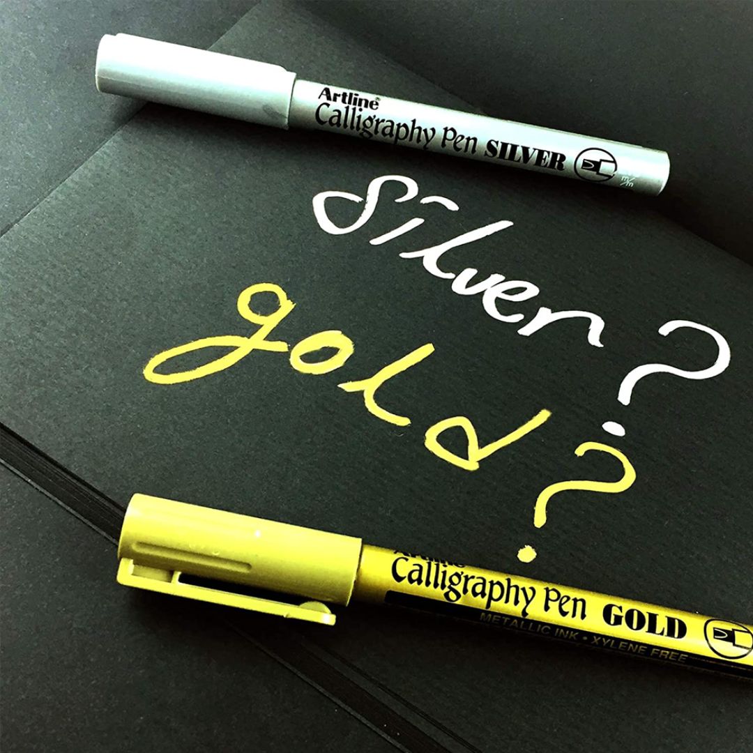 Artline Calligraphy Pen - Golden Metallic Ink (Pack of 1)