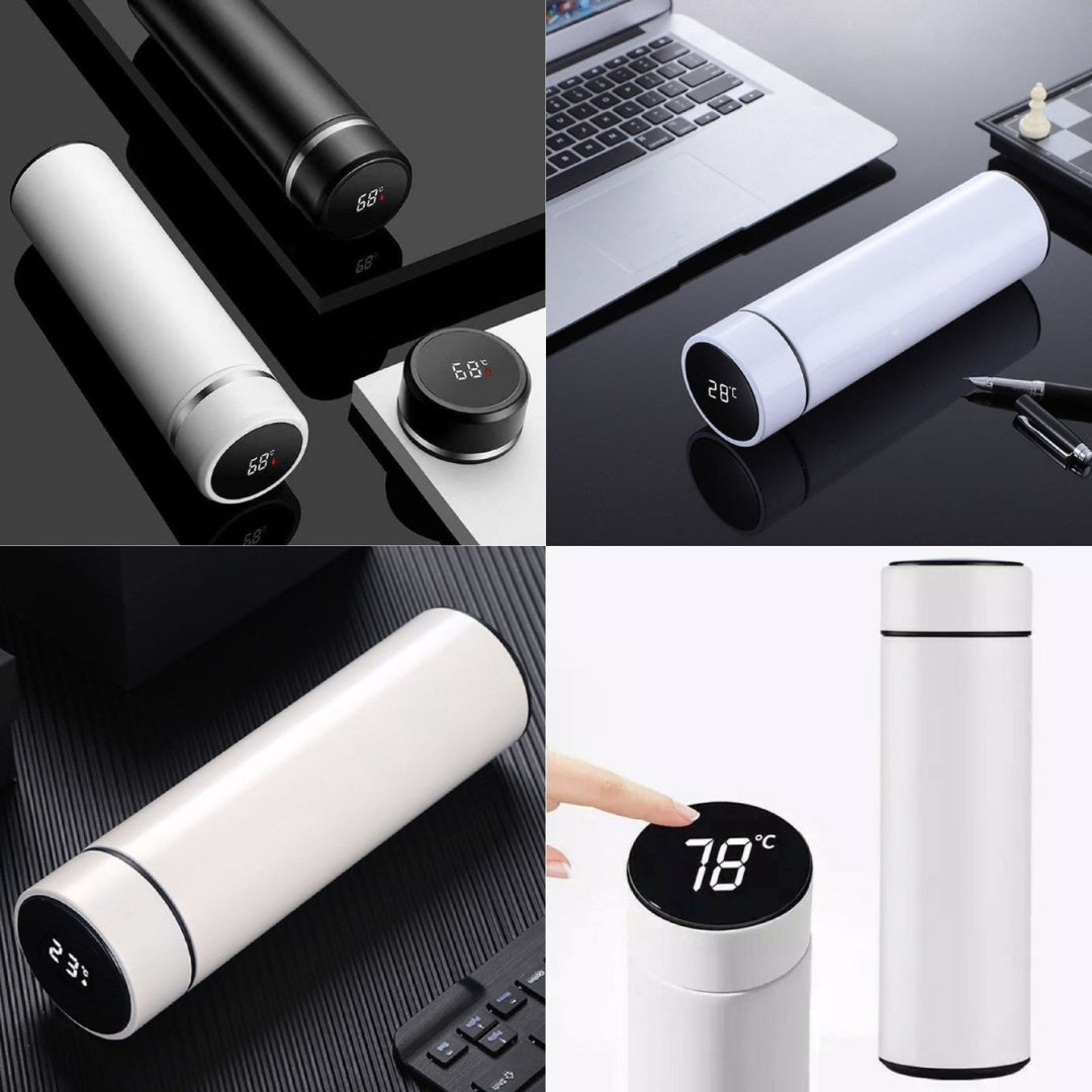 Printed Temperature Water Bottle - 500ml, Metal Bottle with LED Display (Pack of 1)