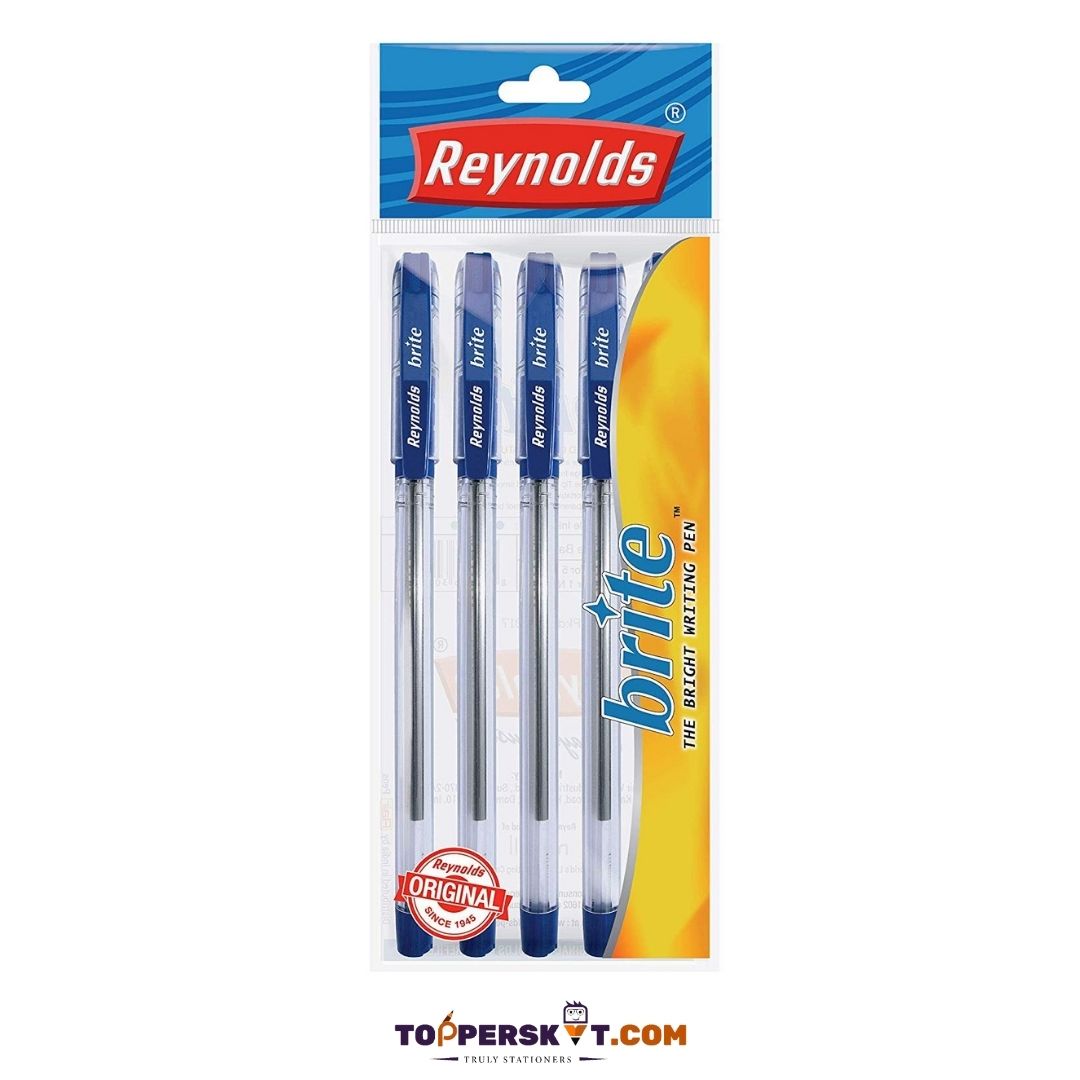 Reynolds Brite Ball Pen – Blue: Elevate Your Writing Brilliance! (Pack of 5 ) - Topperskit LLP