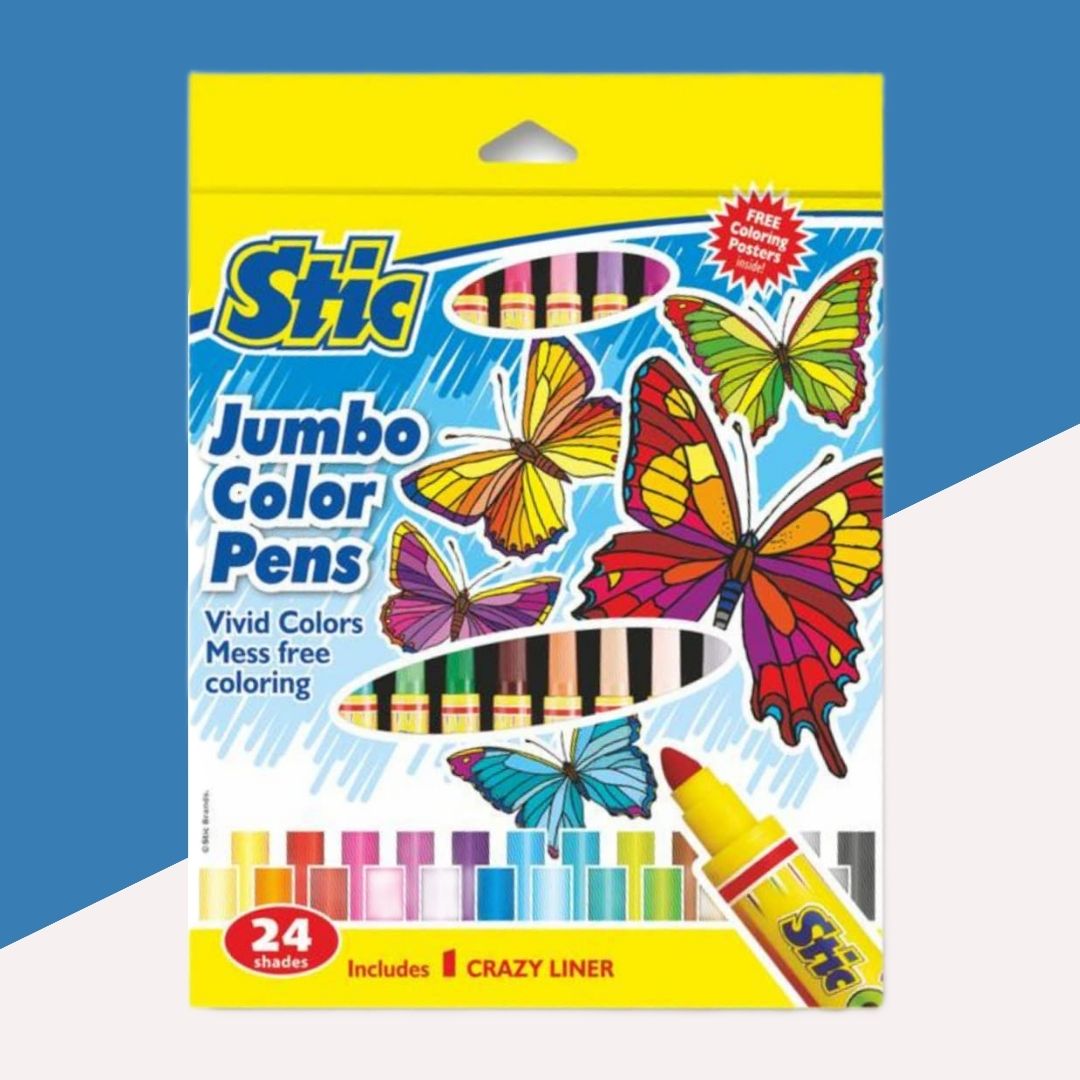 Stic Jumbo Colour Sketch Pens: Vivid Shades for Artistic Expression ( Pack Of 24 ) - Topperskit LLP