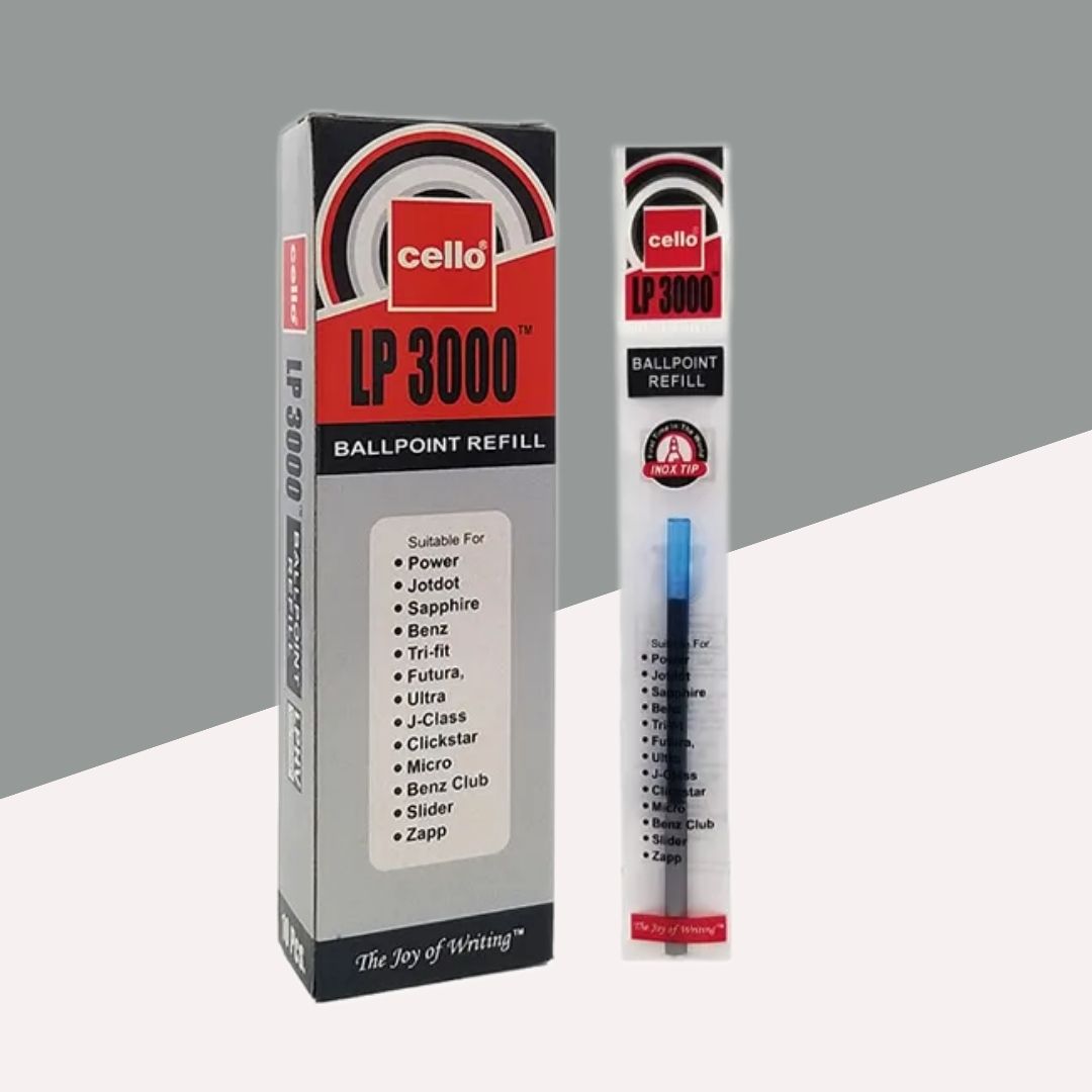 10 Cello LP 3000 Ball Pen Refills – Black – Topperskit LLP