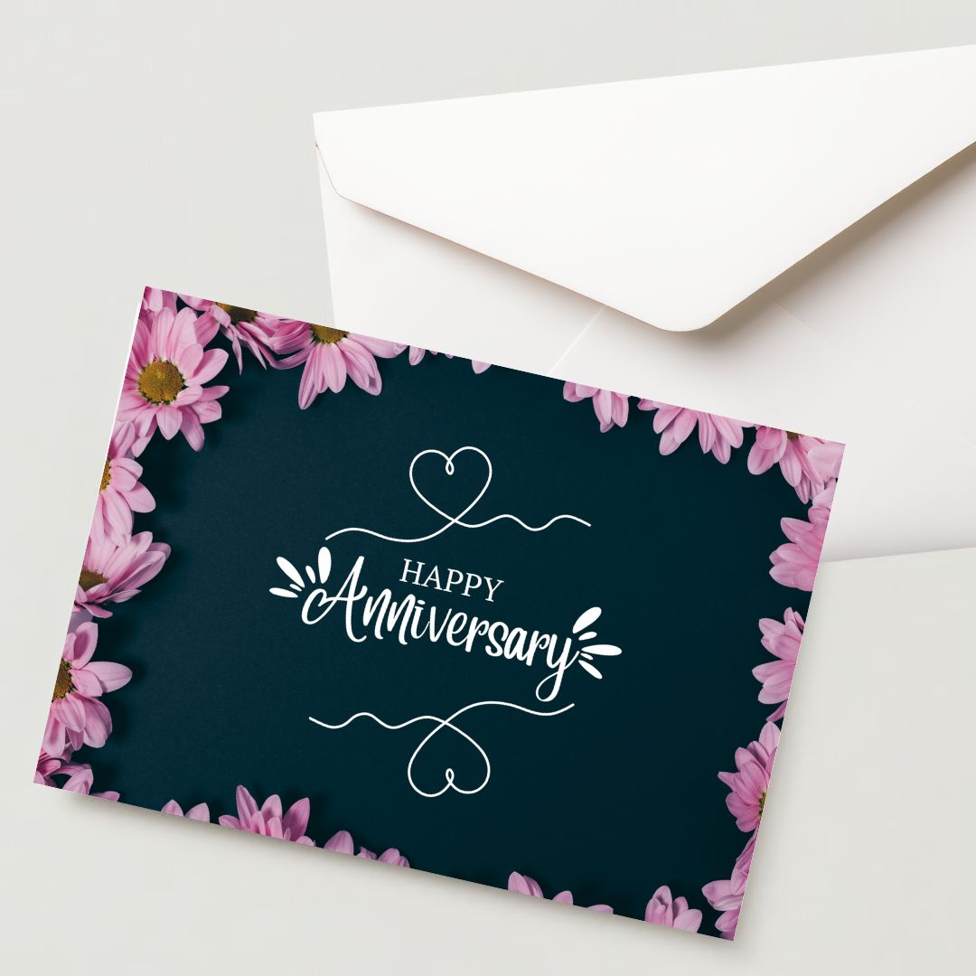 Premium Anniversary Greeting Card with Envelope 300 GSM Cold-Pressed Paper (Pack of 1)