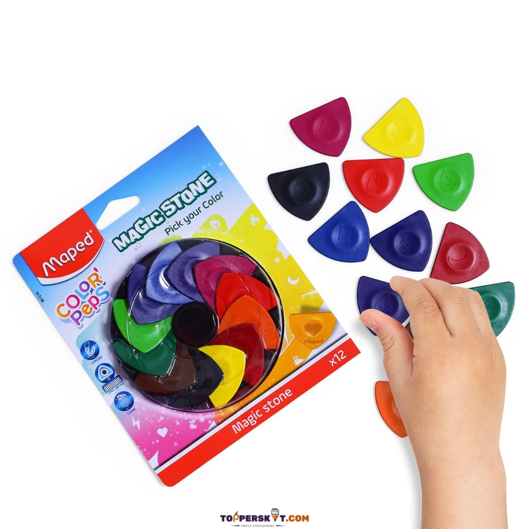 Maped Magic Stone Color Peps Crayons – Vibrant & Fun Crayons for Kids (Pack of 12)