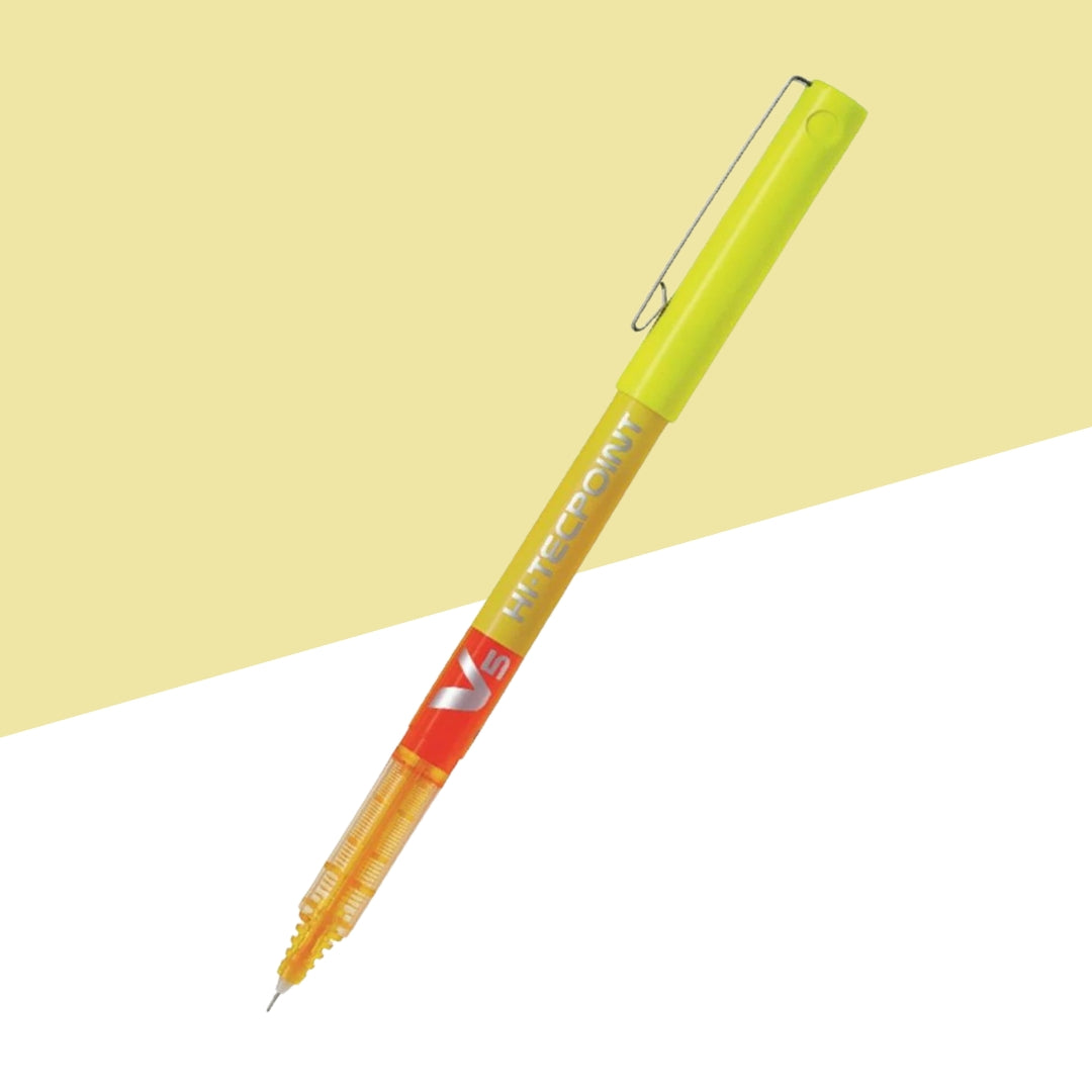 Pilot V5 Hitech Point Gel Pen – Yellow ( Pack of 1 )