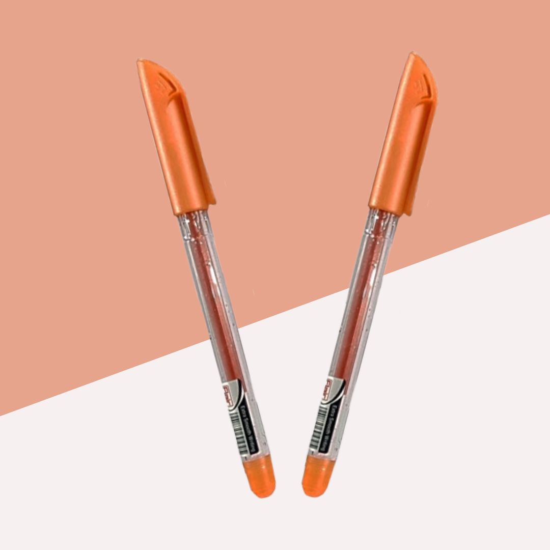 Flair Glitter Xtra Sparkle Gel Pen - Orange : Elevate Your Creations with Vibrant Glamour and Sophistication ( Set of 2 ) - Topperskit LLP