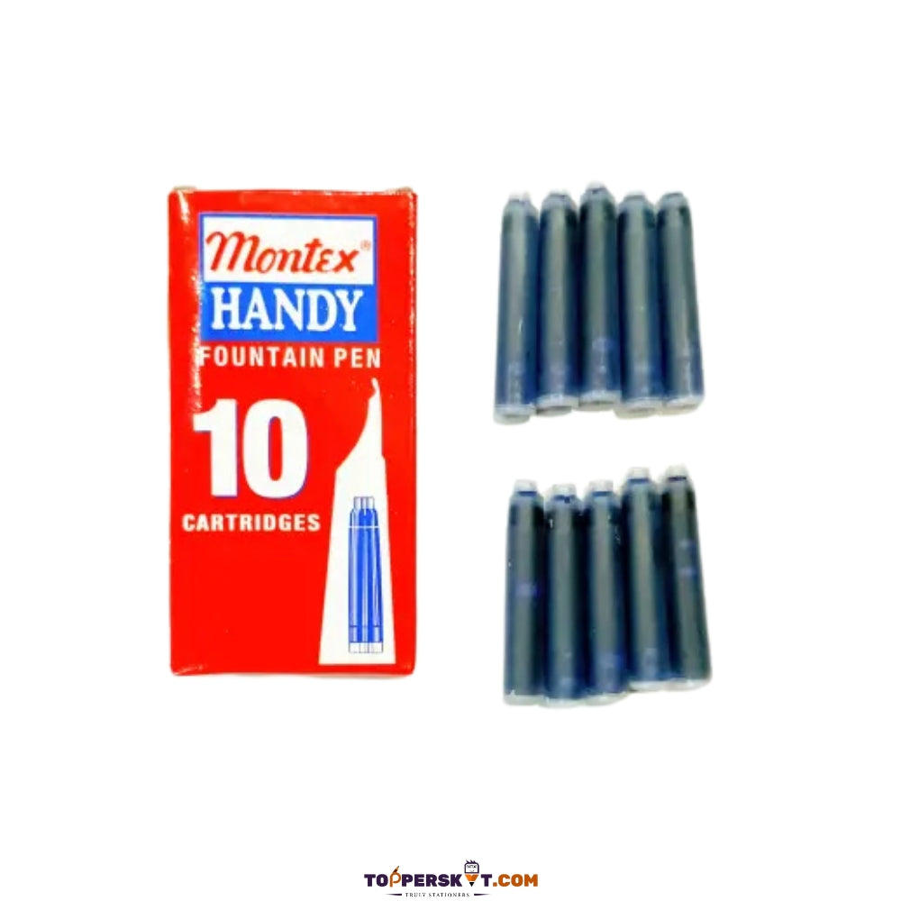(10 Pcs.) Montex Handy Fountain Pen Cartridges – Black Ink