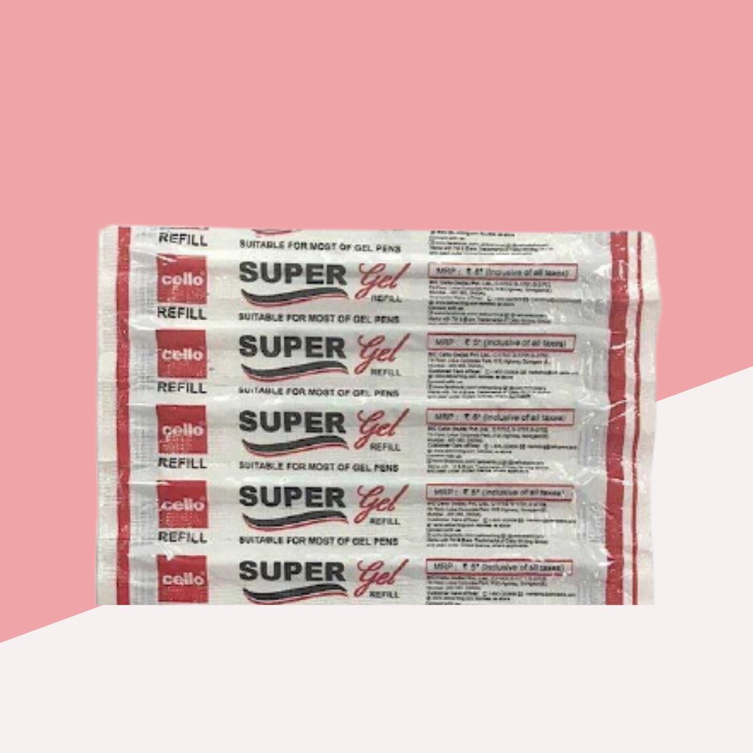 Cello Super Gel Refill – Red : Elevate Your Writing ( Set of 5 ) - Topperskit LLP