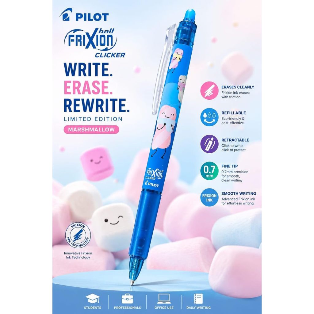 Frixon Clicker Limited Edition Erasable Pen Blue - Image 5
