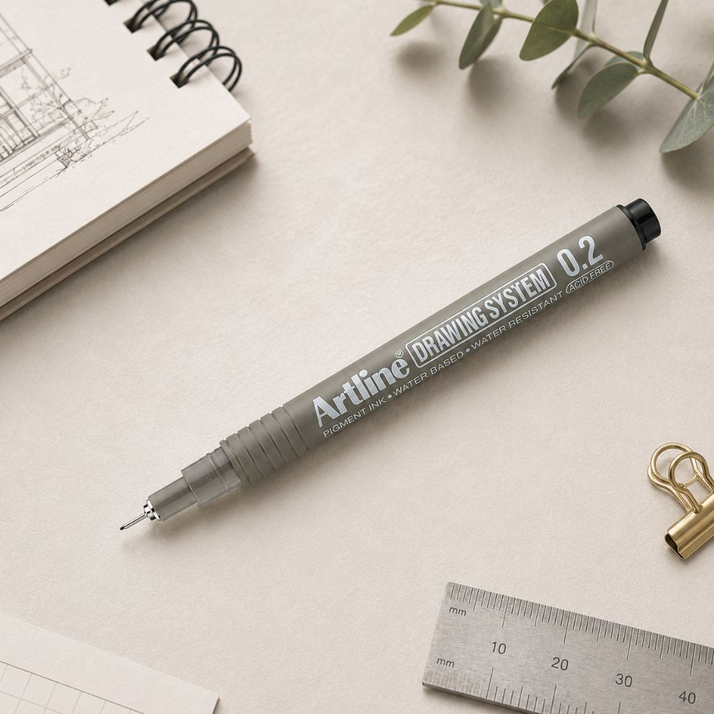 Artline Premium Drawing System Pen 0.2 Black (Pack Of 1)