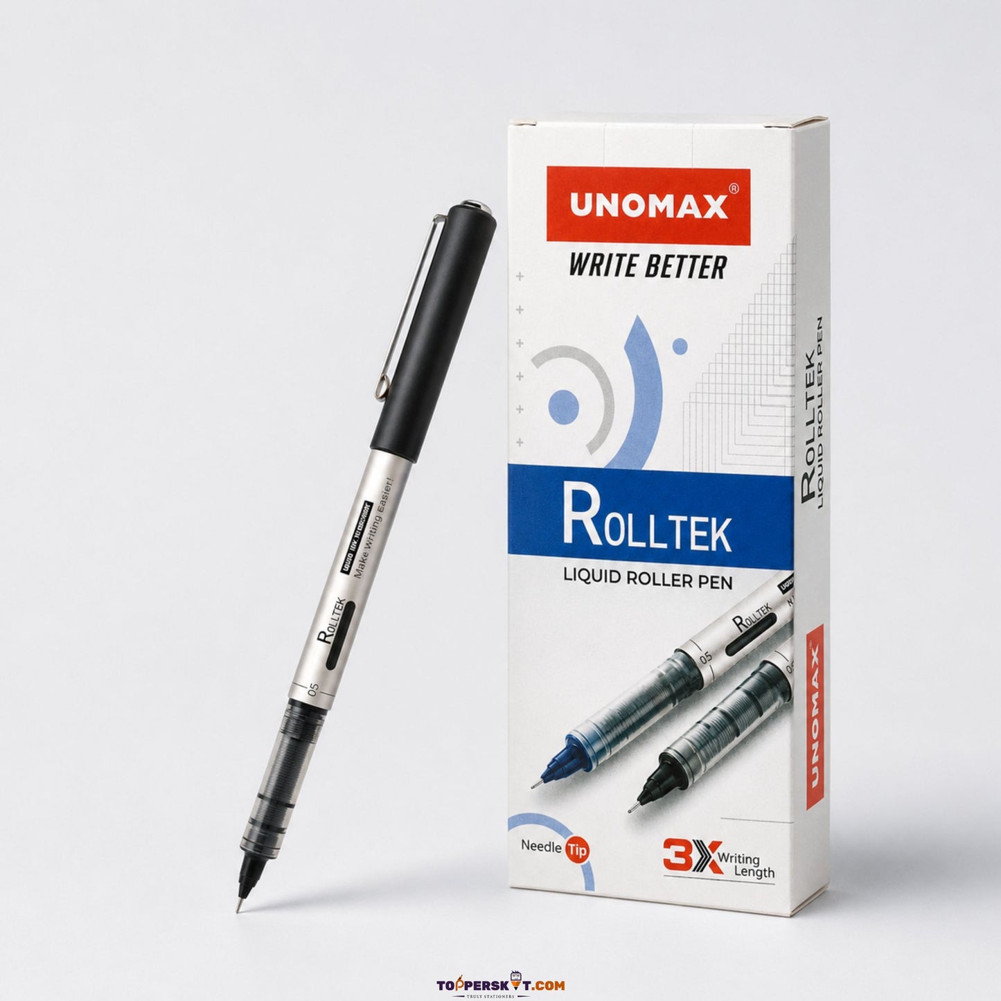 Unomax Rolltek Liquid Roller Pen Black - Front View