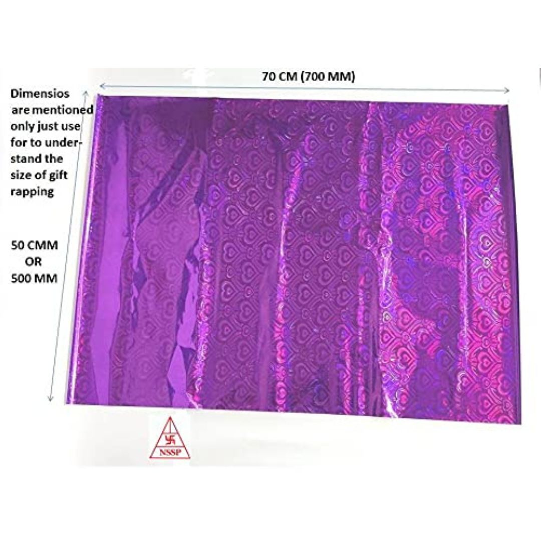(5 Pcs.) Holographic Gift Wrapping Sheets : Radiant Red