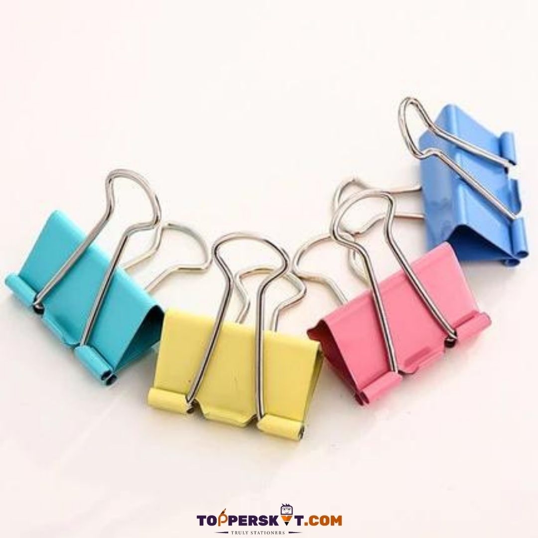 WorldOne Coloured Binder Clip -19mm : Vibrant and Reliable Document Organization ( Pack of 10 ) - Topperskit LLP