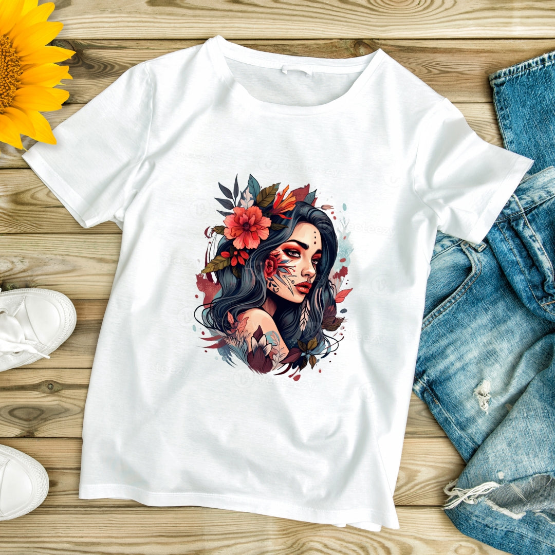 White Printed T-Shirt – Stylish & Comfortable (Pack f 1)