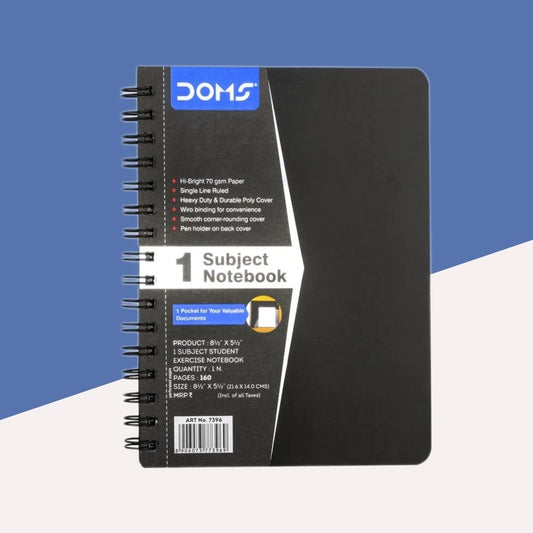 DOMS 1 Subject Notebook: Durable, Premium-Quality Notebook for College and Office Use ( Pack of 1 )