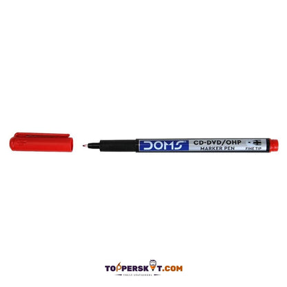 Doms CD DVD Marker - Red : Precision Labeling with Extra Fine Japanese Tip ( Pack Of 1 ) - Topperskit LLP