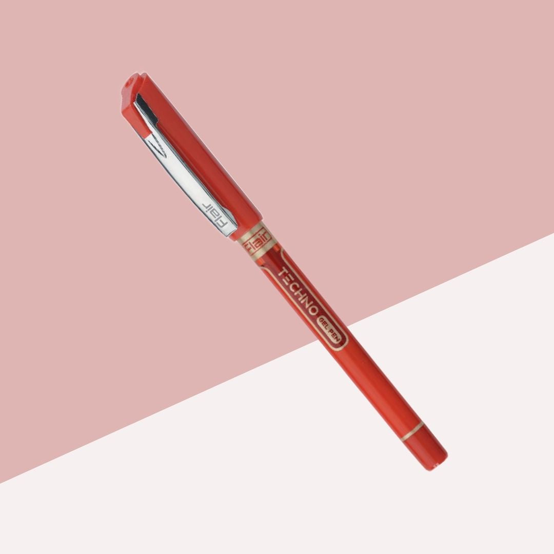 Flair Techno Gel Pen – Red: Contemporary Elegance in Every Stroke ( Pack of 1 ) - Topperskit LLP