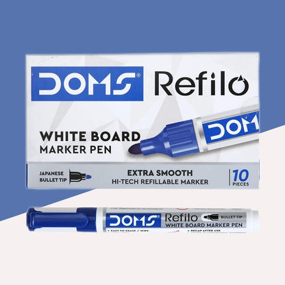 Doms Refilo Permanent Marker - Blue: Versatile, Refillable, and Environmentally Friendly ( Pack Of 1 ) - Topperskit LLP