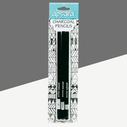 Apsara Charcoal Pencil - Smooth and Rich Sketching Tool (Set of 3)