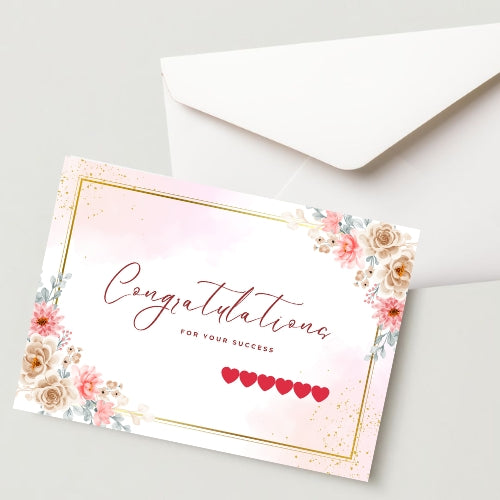 Congratulation Greeting Card – 300 GSM Cold Pressed Paper with 1 Envelope