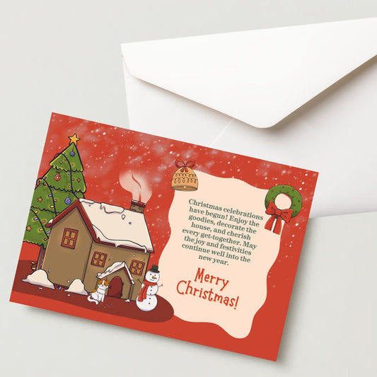 Christmas Greeting Card- 300 GSM Paper with Envelope (Pack of 1)