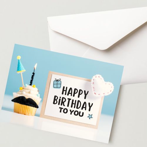 Premium Birthday Card with Envelope 300 GSM Cold-Pressed Paper (Pack of 1)