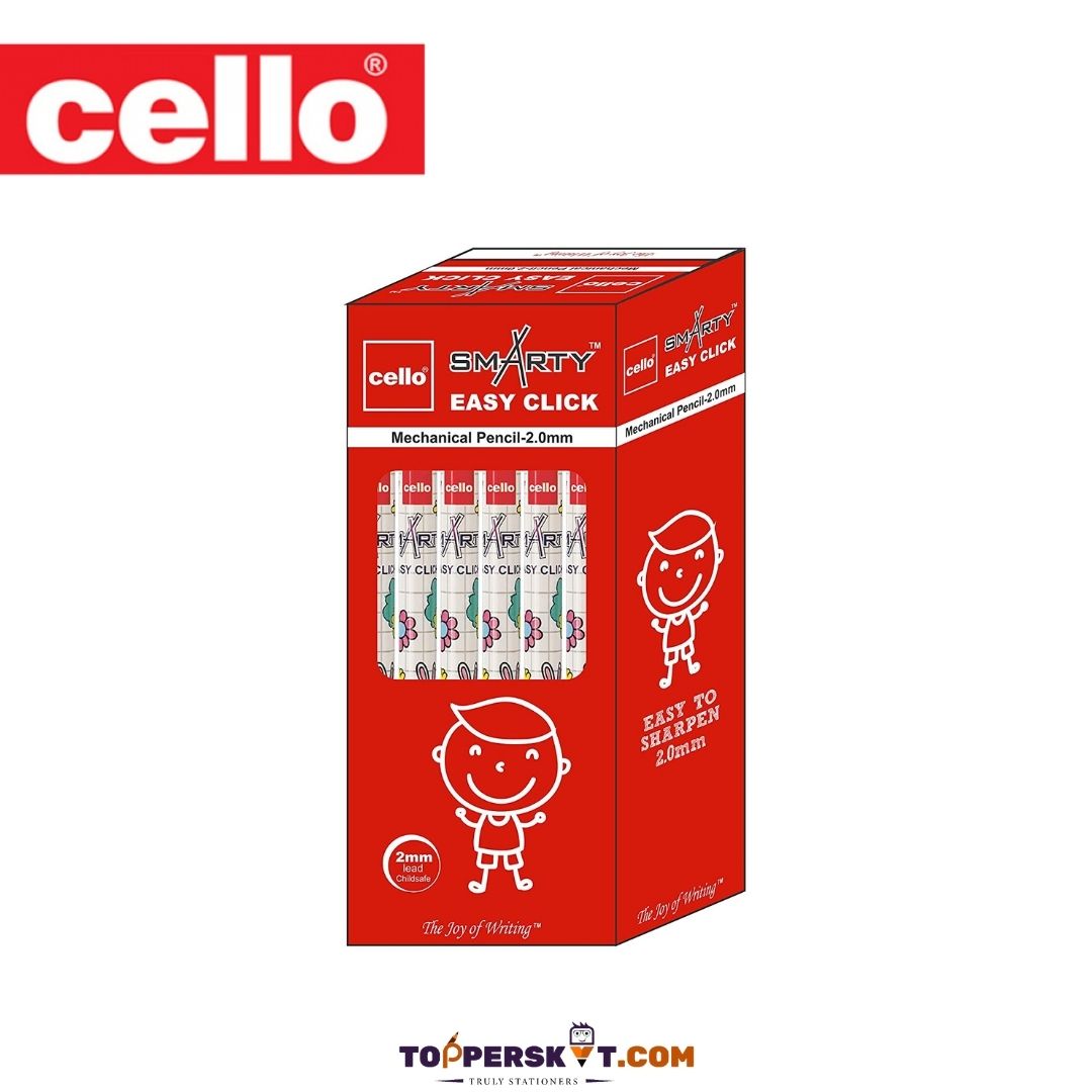 Cello Easy Click Mechanical Pencils - 2mm: Fashionable Design, Break-Resistant Leads ( Pack Of 1 ) - Topperskit LLP