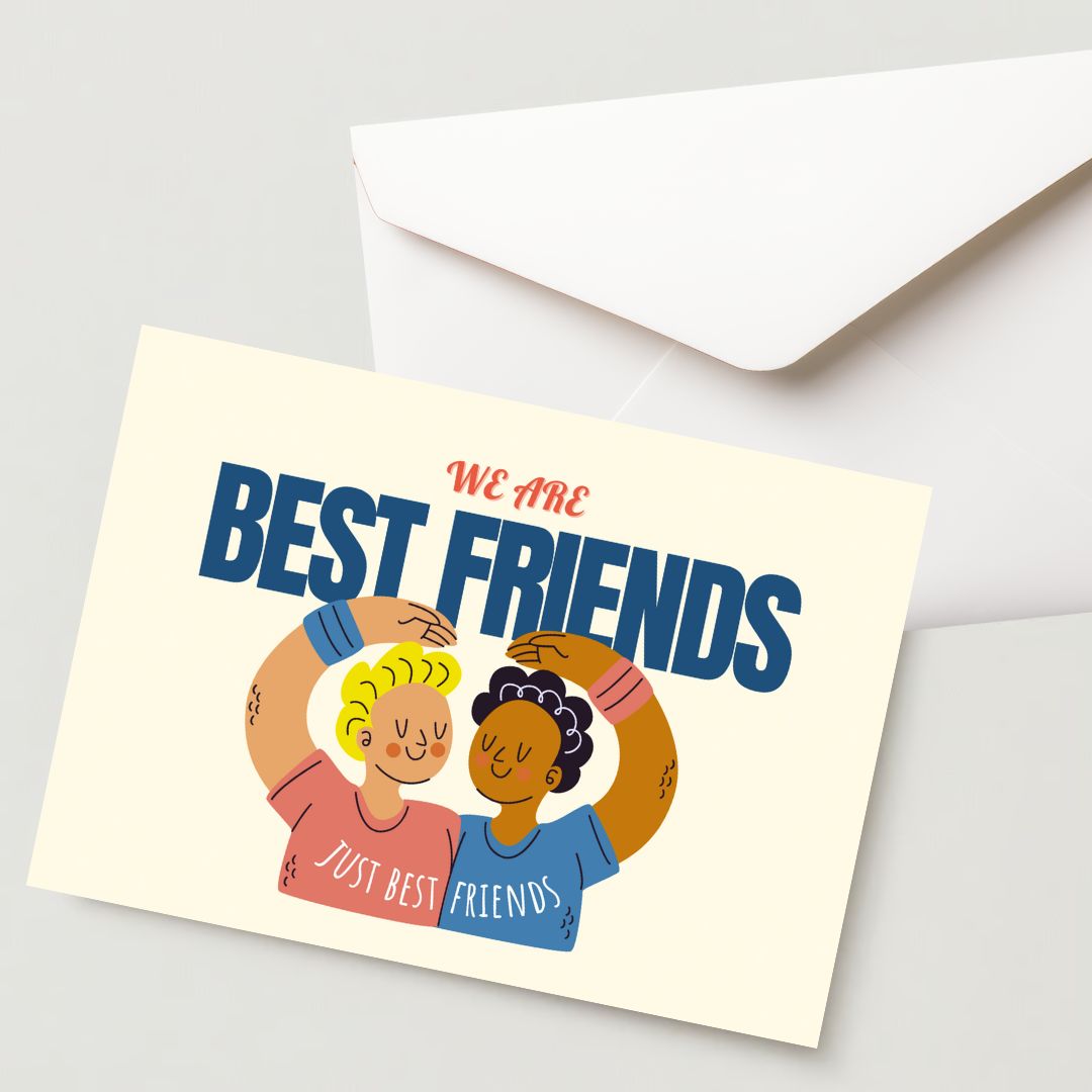 Friendship Card with 1 Envelope – 300 GSM Cold Pressed Paper 13cm x 9cm (Pack of 1)