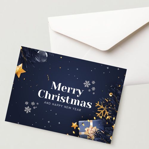 Christmas Greeting Card- 300 GSM Paper with Envelope (Pack of 1)